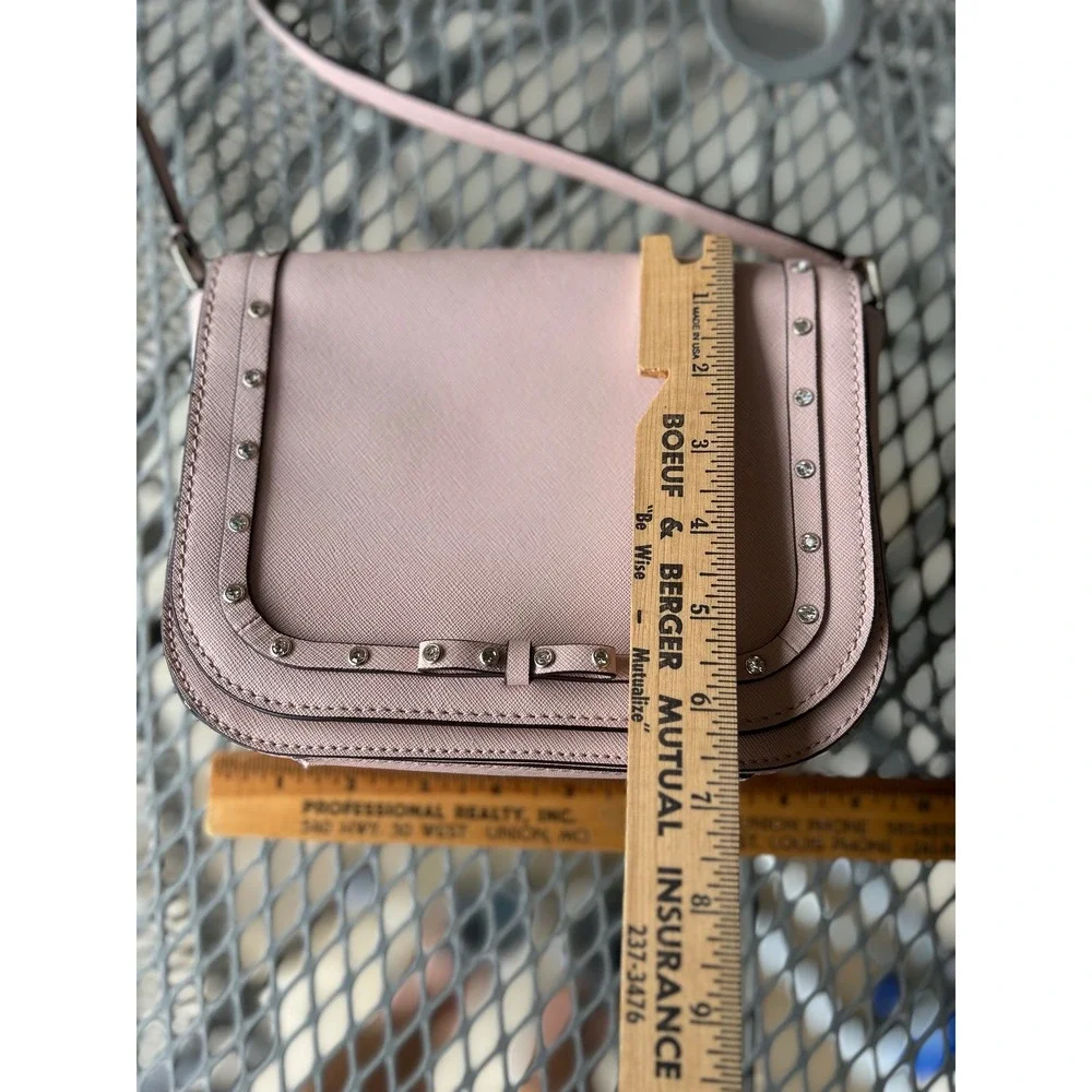 Kate Spade Pink Blush Bag  Laurel Way Jeweled Carsen  Saffiano Leather Crossbody
